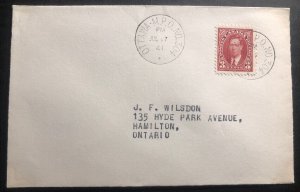 1941 Ottawa Canada Military Post Office MPO 304 cover To Hamilton B