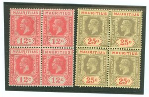 Mauritius #190/194 Unused Multiple