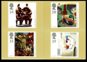 STAMP STATION PERTH G.B. PHQ Cards No.152- Set of 4 - Contemporary Art Mint 1993