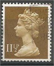 GREAT BRITAIN, Machins, 1979, used 111/2p olive bister, Scott MH75