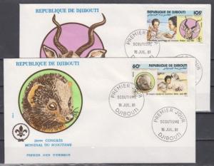 Djibouti, Scott cat. 533-534. Scout Conference issue. 2 First day covers.