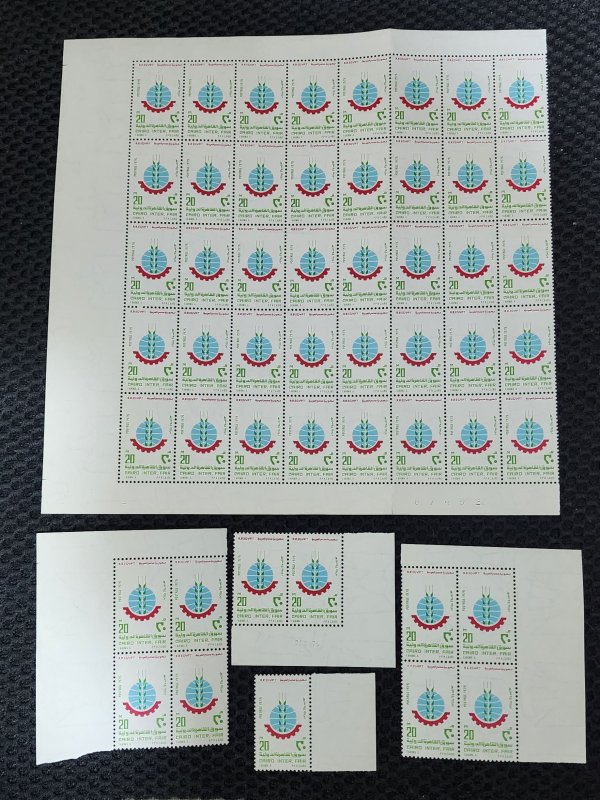 Egypt stamps collection, parts of sheets, blocks, pairs, singles. MNH.