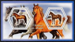 CHAD - 2014 - Horses - Perf 2v Sheet #2 - M N H - Private Issue