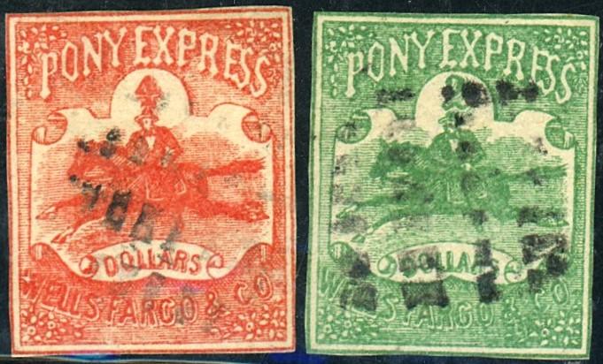 2 Pony Express Stamps