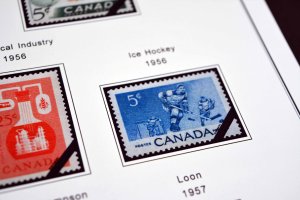 COLOR PRINTED CANADA 1953-1973 STAMP ALBUM PAGES (32 illustrated pages)