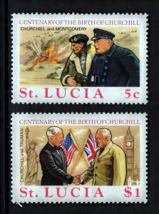 St.Lucia 1974 Sc#367/368 Churchill/Truman/Montgomery/Statue of Liberty Set  MNH