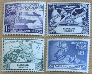 FALKLAND  ISLANDS 1949 UPU SET SG168/171 MOUNTED MINT