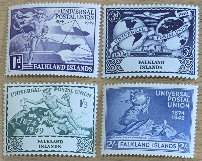 FALKLAND  ISLANDS 1949 UPU SET SG168/171 MOUNTED MINT