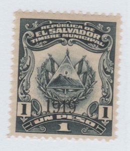 El Salvador Revenue Fiscal Stamp 7-2-22 MNH gum 1 Peso OP 1919
