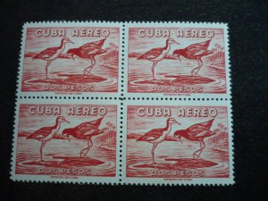 Stamps - Cuba - Scott# C235-C237 - Mint Hinged Set of 3 Stamps in Blocks of 4