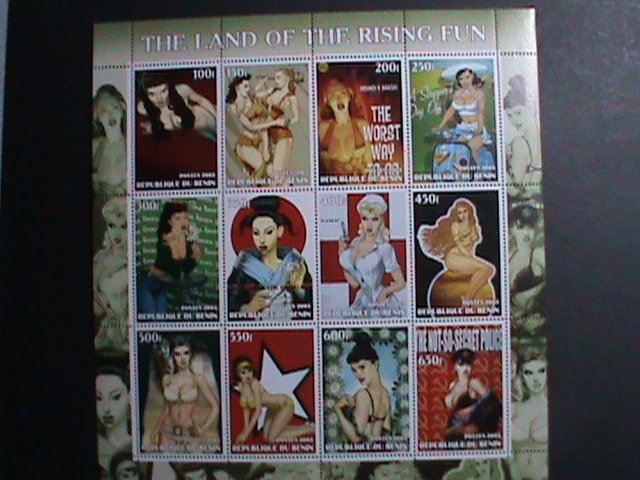 BENIN-2003- THE LAND OF THE RISING FUN-SEXY MODELS ARTS AND PAINTING MNH FUL