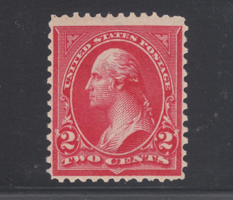 US Sc 279B MNH. 1901 2c deep red Washington, double line USPS wmk, perf 12 F-VF