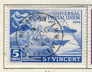 ST.VINCENT; 1949 early GVI UPU issue fine used 5c. value full Postmark