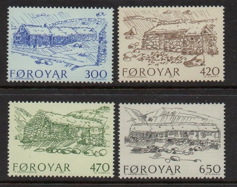 Faroe Islands 1987 Architecture VF MNH (152-5)