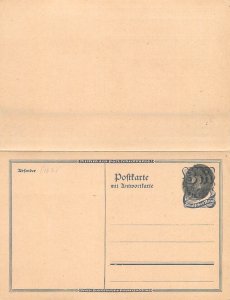 E0025 German Empire 3m Large Numeral and Post Rider Reply Postal Card