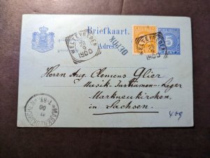 1900 Netherlands Indies Postcard Cover Weltevreden to Markneukirchen Germany