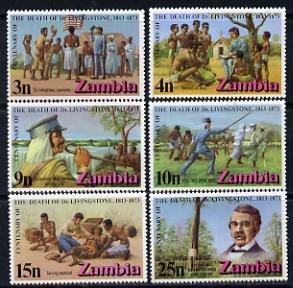 ZAMBIA - 1972 - Dr. Livingstone, Death Cent - Perf 6v Set - Mint Never Hinged