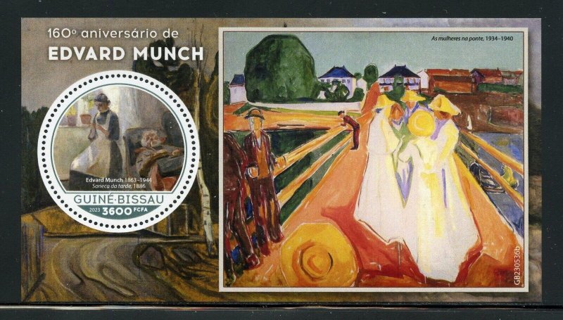 GUINEA BISSAU 2023 160th BIRTH ANNIVERSARY EDVARD MUNCH PAINTINGS S/S MINT NH