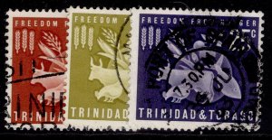 TRINIDAD & TOBAGO QEII SG305-307, 1963 freedom from hunger set, FINE USED.