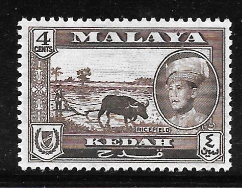 Malaya Kedah 97: 4c Sultan Abdul Halim Muazzam Shah, Ricefield, used, F-VF