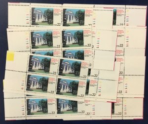 2167    Arkansas Statehood     25 MNH 22¢ plate blocks     FV $22.00     In 1986