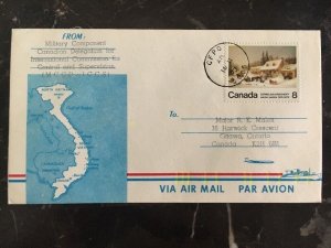 1973 Vietnam CFPO Airmail Cover To Ontario Canada Military Component