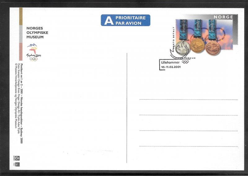 Norway SYDNEY 2000 OLYMPIC Maximum Card SPECIAL POSTMARK (14235)
