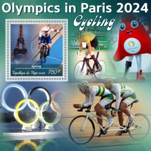 Stamps.Olympic Games Paris 2024 2023 year, 6 sheets  perforated  NEW