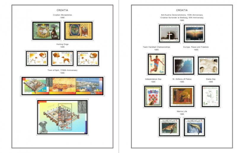 COLOR PRINTED CROATIA 1991-2010 STAMP ALBUM PAGES (111 illust. pages)