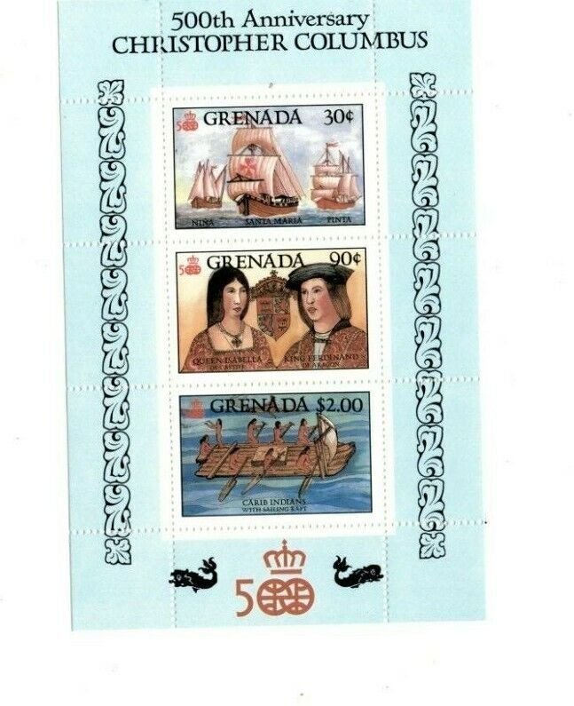 Grenada - 1987 - Columbus - Sheet of Three - MNH