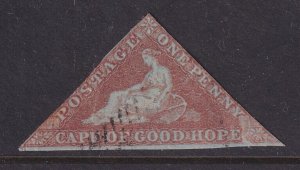 Cape of Good Hope, Scott 1 (SG 1), used (repair at bottom right)