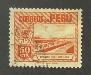Peru 1951 Scott 440 used - 50c, Worker’s Houses, Lima