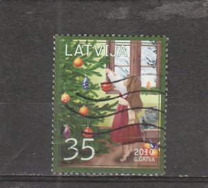 Latvia  Scott#  773  Used  (2010 Christmas)