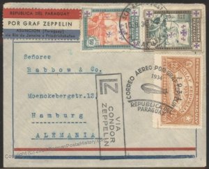 Paraguay 1934 Graf Zeppelin 8.SAF South America Flight Germany Cover 106928