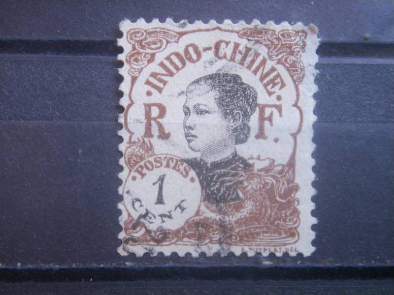 INDO-CHINA, 1907, used 1c, Girl  Scott 41