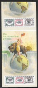 #3505 MNH The Pan-American Inverts Gutter Block