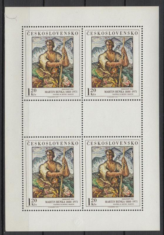 XG-T623 CZECHOSLOVAKIA - Paintings, 1973 Benka MNH Sheet