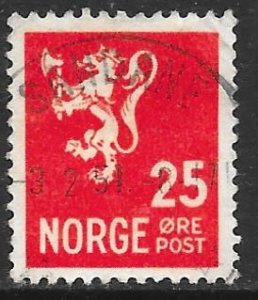 Norway 197A: 25o Lion Rampant, used, F-VF