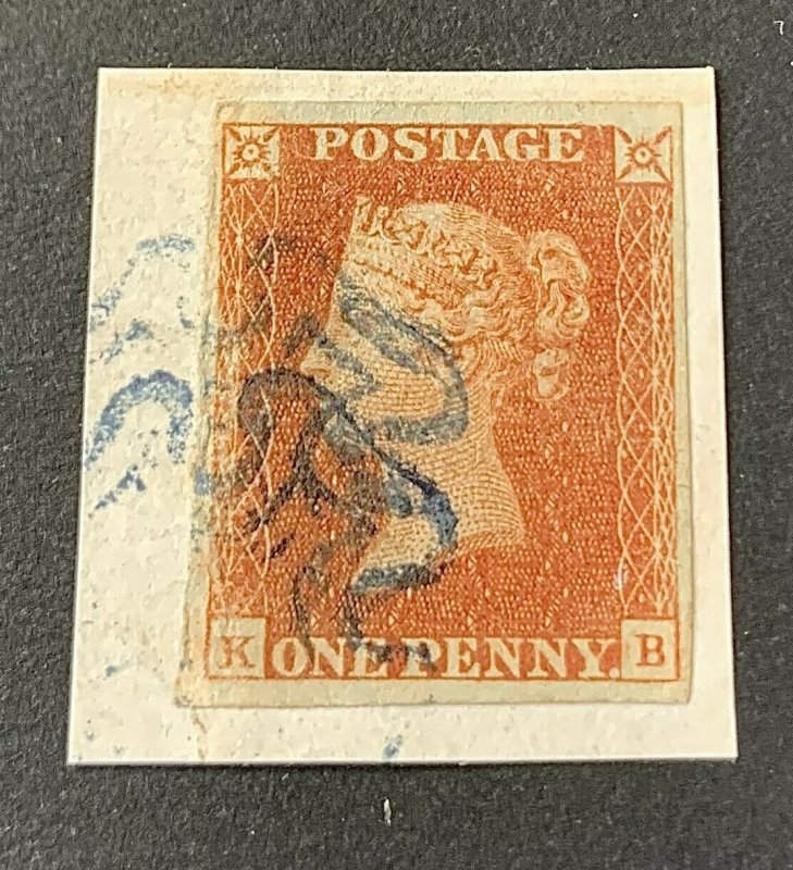 SG8, 1d red-brown, FINE USED. Cat £675. BLUE MX. ON PIECE. KB 