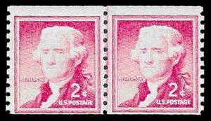 PCBstamps  US #1055a Line Pair 4c(2x2)Jefferson, MNH, (6)