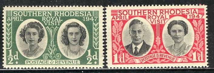 Southern Rhodesia: 1947; Sc. # 65-66; **/MNH Cpl. Set