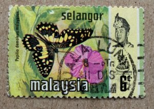 Selangor 1971 6c Butterflies, used. Scott 131, CV $1.75. SG 149