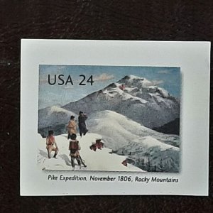 US Scott # ux449; unused cut square, 24c postal card from 2006; XF centering