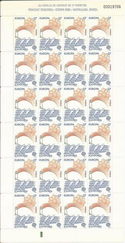 Andorra, Spanish - 1986 Europa - Set of 2 24 Stamp Sheets #173-4