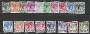 SINGAPORE SG16/30 1952 DEFINITIVES MTD MINT