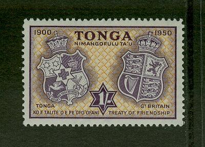 Tonga 1951 1s Arms of Tonga and Great Britain, MNH