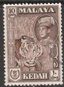 Malaya Kedah Scott 100 - SG109, 1959 Sultan 10c Brown used