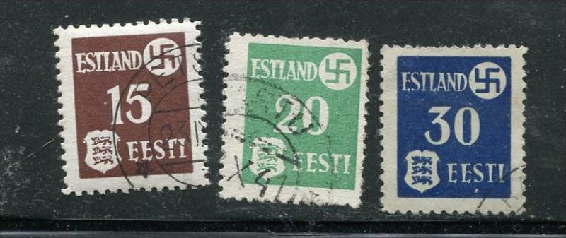 Estonia 1941 German Occupation Mi 1-3 Used