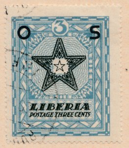 LIBERIA Official 1923 3c Used Stamp A29P48F39078-