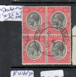 TANGANYIKA KGV 15C     SG 95  BLOCK OF 4    VFU       P0308H